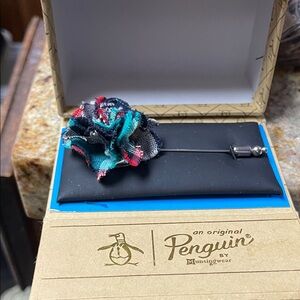 Original Penguin Colorful Fabric Flower Lapel Pin